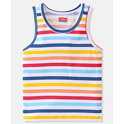 Babyhug 100% Cotton Sleeveless Sando Stripes & Bear Print Pack of 3- Multicolor
