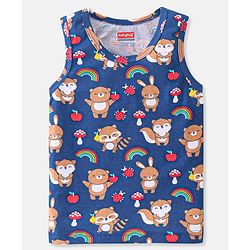 Babyhug 100% Cotton Sleeveless Sando Stripes & Bear Print Pack of 3- Multicolor
