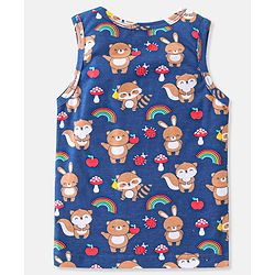 Babyhug 100% Cotton Sleeveless Sando Stripes & Bear Print Pack of 3- Multicolor