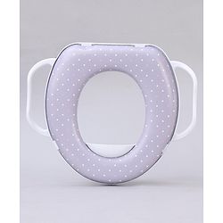 Babyhug Soft Potty Seat With Handle & White Dots  Print - Light Grey