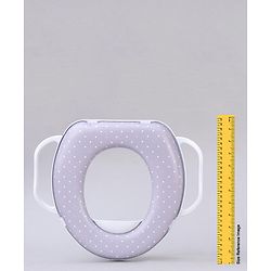 Babyhug Soft Potty Seat With Handle & White Dots  Print - Light Grey