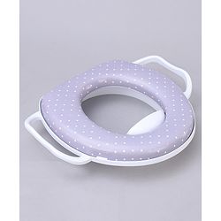 Babyhug Soft Potty Seat With Handle & White Dots  Print - Light Grey
