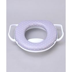 Babyhug Soft Potty Seat With Handle & White Dots  Print - Light Grey