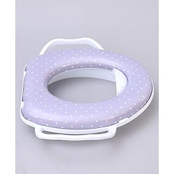 Babyhug Soft Potty Seat With Handle & White Dots  Print - Light Grey
