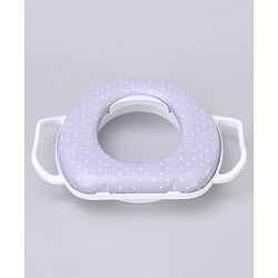 Babyhug Soft Potty Seat With Handle & White Dots  Print - Light Grey
