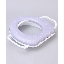 Babyhug Soft Potty Seat With Handle & White Dots  Print - Light Grey