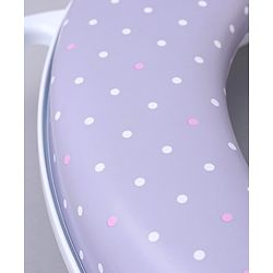 Babyhug Soft Potty Seat With Handle & White Dots  Print - Light Grey