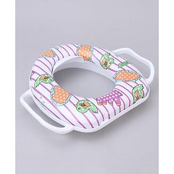 Babyhug Soft Cushioned Baby Potty Seat Birds & Rabbit Print - White & Pink