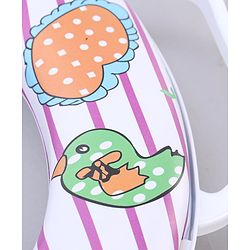 Babyhug Soft Cushioned Baby Potty Seat Birds & Rabbit Print - White & Pink