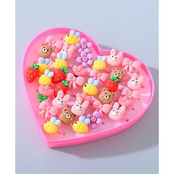 Babyhug Free Size Animals & Bow Shaped Finger Ring Sets Pack of 36 - Multicolour