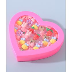 Babyhug Free Size Animals & Bow Shaped Finger Ring Sets Pack of 36 - Multicolour