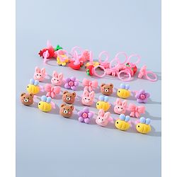 Babyhug Free Size Animals & Bow Shaped Finger Ring Sets Pack of 36 - Multicolour