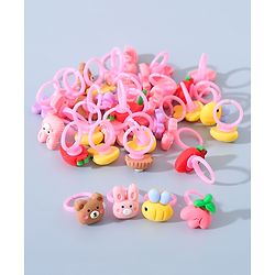 Babyhug Free Size Animals & Bow Shaped Finger Ring Sets Pack of 36 - Multicolour