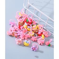 Babyhug Free Size Animals & Bow Shaped Finger Ring Sets Pack of 36 - Multicolour