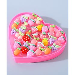 Babyhug Free Size Fruits Shaped Finger Ring Sets Pack of 36 - Multicolour