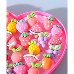 Babyhug Free Size Fruits Shaped Finger Ring Sets Pack of 36 - Multicolour