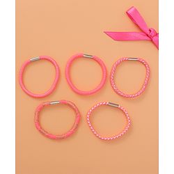 Babyhug Rubber Bands & Scrunchies Sets Free Size - Pink