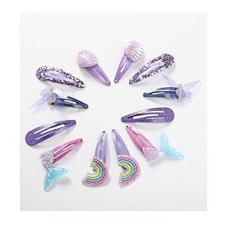 Babyhug Snap Clips with Rainbow Applique Free Size Pack of 12 - Multicolour
