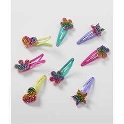 Babyhug Snap Clips with Star Applique Free Size Pack of 8  - Multicolour