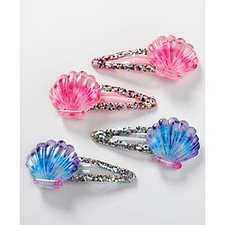 Babyhug Set of 4 Snap Clips with Shell Applique - Multicolor