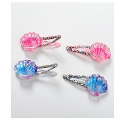 Babyhug Set of 4 Snap Clips with Shell Applique - Multicolor