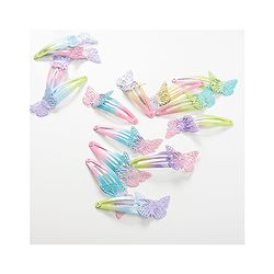 Babyhug Snap Clips with Butterfly Applique Set of 16 - Multicolor