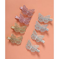 Babyhug Bow & Butterfly Clips  Free Size Pack of 8 - Multicolour