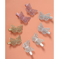 Babyhug Bow & Butterfly Clips  Free Size Pack of 8 - Multicolour