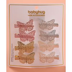Babyhug Bow & Butterfly Clips  Free Size Pack of 8 - Multicolour