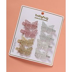 Babyhug Bow & Butterfly Clips  Free Size Pack of 8 - Multicolour