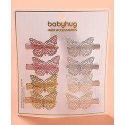 Babyhug Bow & Butterfly Clips  Free Size Pack of 8 - Multicolour