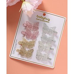 Babyhug Bow & Butterfly Clips  Free Size Pack of 8 - Multicolour