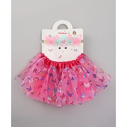 Babyhug Unicorn Costume Set With Headband - Dark Pink