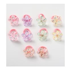 Babyhug Free Size Floral Applique Rubber Band Set Pack of 10 - Multicolor