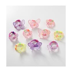 Babyhug Free Size Butterfly Applique Rubber Band Set Pack of 10 - Multicolor