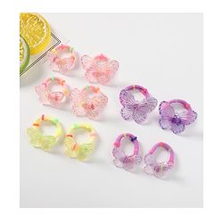 Babyhug Free Size Butterfly Applique Rubber Band Set Pack of 10 - Multicolor