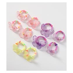 Babyhug Free Size Butterfly Applique Rubber Band Set Pack of 10 - Multicolor