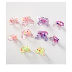 Babyhug Free Size Butterfly Applique Rubber Band Set Pack of 10 - Multicolor