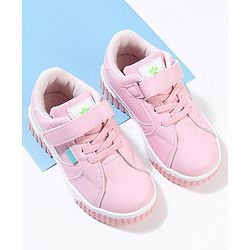 Cute Walk by Babyhug Color Block Sneakers with Velcro Closure - Pink