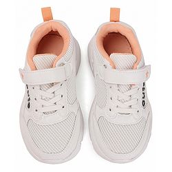 Cute Walk by Babyhug Shoes With Velcro Closure & Text Print - White