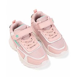 Cute Walk by Babyhug Sneakers With Velcro Closure & Logo Print - Pink