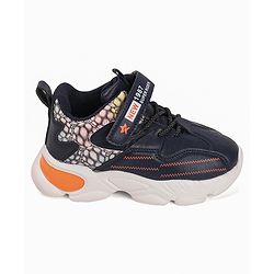 Cute Walk by Babyhug Sneakers With Velcro Closure & Text Print - Navy