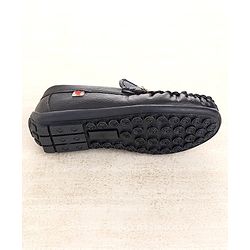 Cute Walk by Babyhug Party Wear Loafer Shoes with Crown Applique - Navy Blue