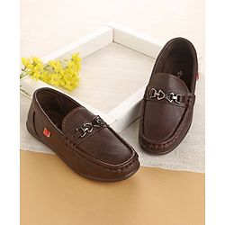 Cute Walk by Babyhug Slip On Formal & Partywear Shoes with Applique - Coffee
