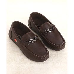 Cute Walk by Babyhug Slip On Formal & Partywear Shoes with Applique - Coffee