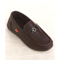 Cute Walk by Babyhug Slip On Formal & Partywear Shoes with Applique - Coffee