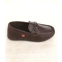 Cute Walk by Babyhug Slip On Formal & Partywear Shoes with Applique - Dark Brown