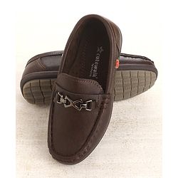 Cute Walk by Babyhug Slip On Formal & Partywear Shoes with Applique - Coffee
