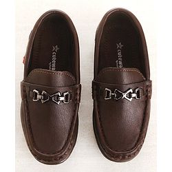 Cute Walk by Babyhug Slip On Formal & Partywear Shoes with Applique - Coffee