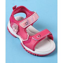 Cute Walk by Babyhug Sandals With Velcro Closure Floral Applique - Fuchsia